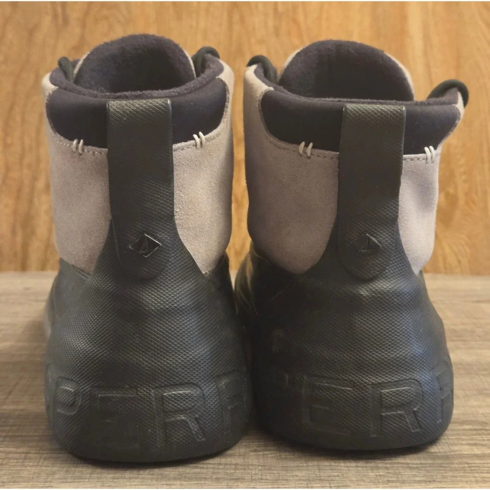 Sperry Cutwater Waterproof Insulated Deck Boots Mens Size 10.5 Gray Black